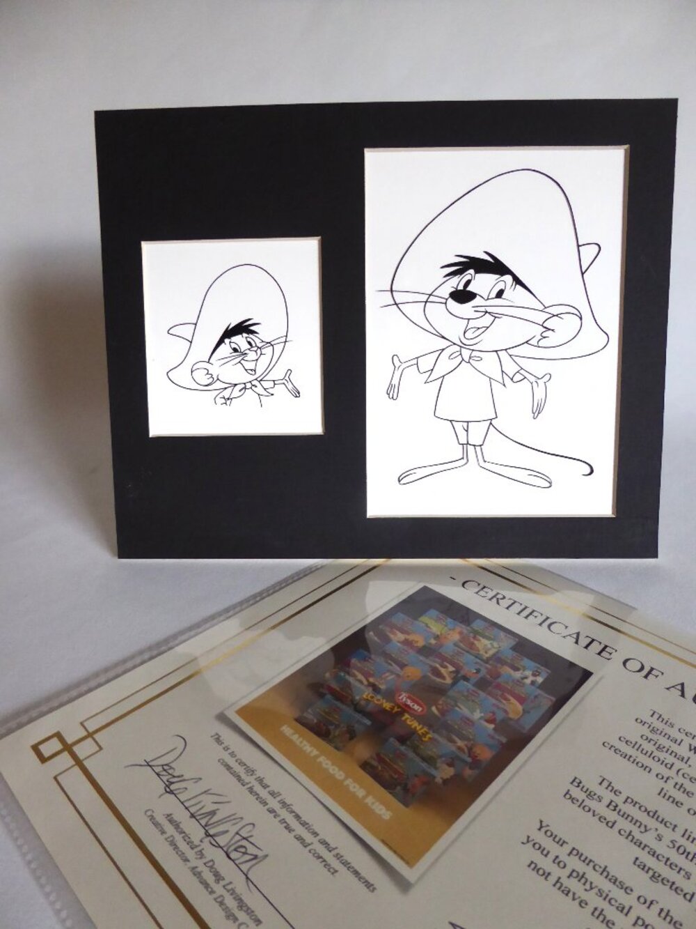 OOAK LOONEY TUNES WARNER BROS. PRODUCTION CEL ARTWORK SPEEDY GONZALES (w/ C of A